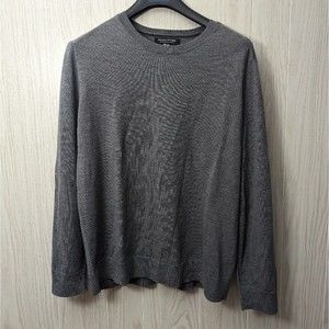 Banana Republic Sweater Mens XL Gray Baruffa Merino Wool Yarn Italian